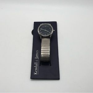 Kendall & James Stretch Band Watch unisex Cuff Band Silver Tone